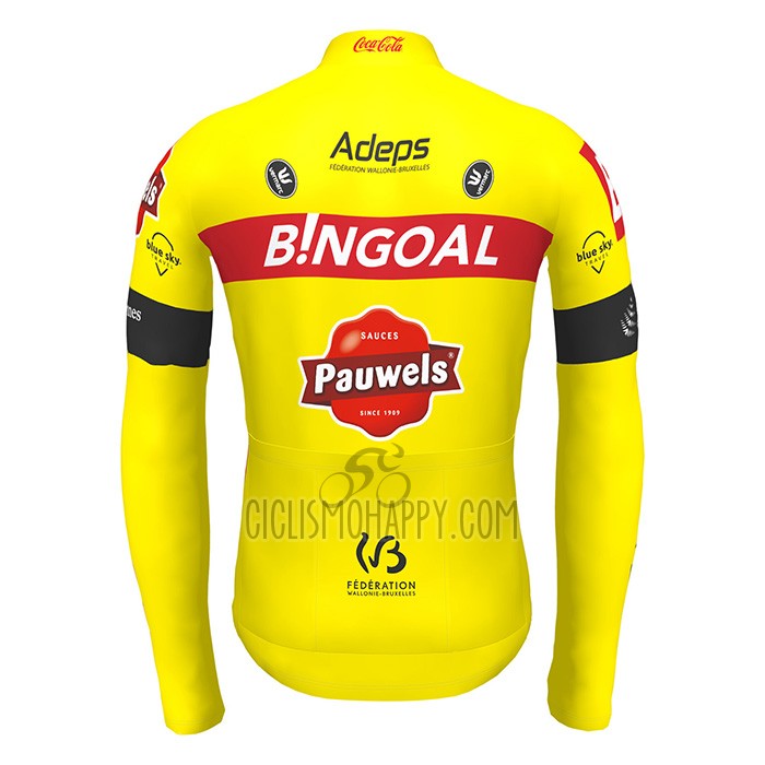 Bingoal WB Cycling Jersey Bib Tight 2022 Men Long Sleeve Yellow